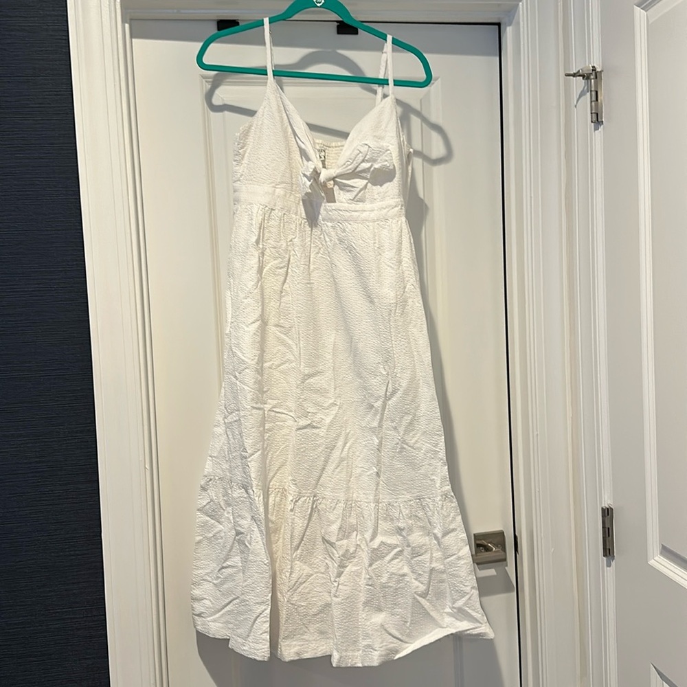 J Crew Tie Front cut out  textured sundress